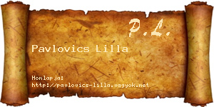 Pavlovics Lilla névjegykártya